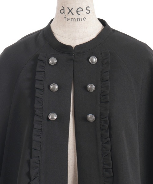axes femme（アクシーズファム）の「Ｗ釦レースアップケープ（ベスト・レディース・グレー/ブラック/ブルーグリーン・FREE）」の17枚目の写真