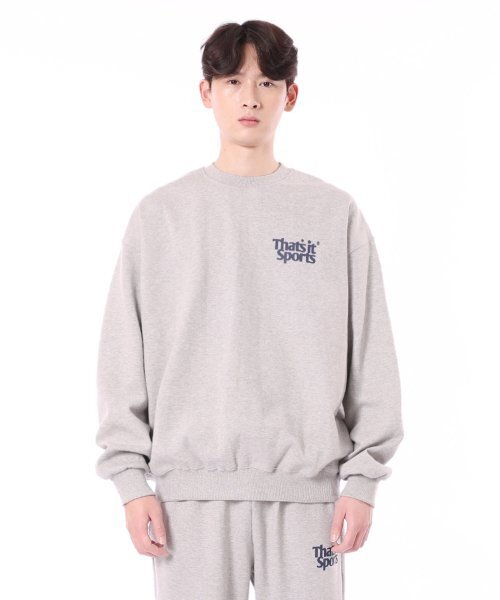 THAT'S IT(ザッツイット)の「スモールスポーツロゴスウェットシャツ_グレー(スウェット・レディース・グレー・LARGE/MEDIUM/SMALL/X-LARGE)」の1枚目の写真