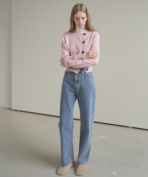 PAUL&ALICE(ポール&アリス)の「UNBALANCED KNIT CARDIGAN / PINK(カーディガン/ボレロ・レディース・ピンク・FREE)」の2枚目の写真