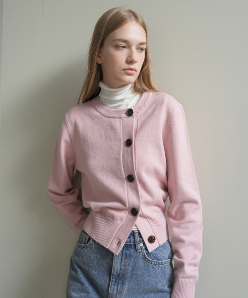 PAUL&ALICE(ポール&アリス)の「UNBALANCED KNIT CARDIGAN / PINK(カーディガン/ボレロ・レディース・ピンク・FREE)」の3枚目の写真