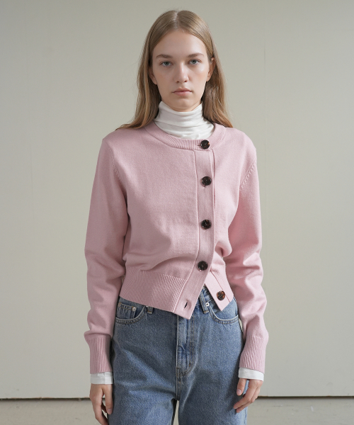 PAUL&ALICE(ポール&アリス)の「UNBALANCED KNIT CARDIGAN / PINK(カーディガン/ボレロ・レディース・ピンク・FREE)」の5枚目の写真