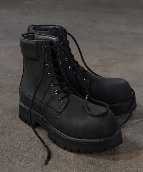 LANDNESS（ランドネス）の「【LANDNESS/ランドネス】VOLUME TANK SOLE BOOTS/ボリュームタンクソールブーツ（ブーツ・メンズ・ブラック/イエロー・23.5/27.5/26.5/25.5/24.5）」の21枚目の写真