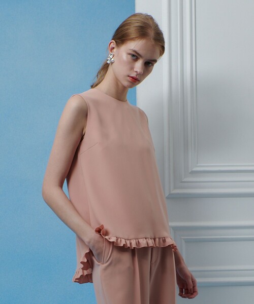 LOULOU WILLOUGHBY（ルルウィルビー）の「【LOULOU WILLOUGHBY】パールネックレス付きフリルブラウス（シャツ/ブラウス・レディース・ブラック/オフホワイト/ピンク・2）」の14枚目の写真