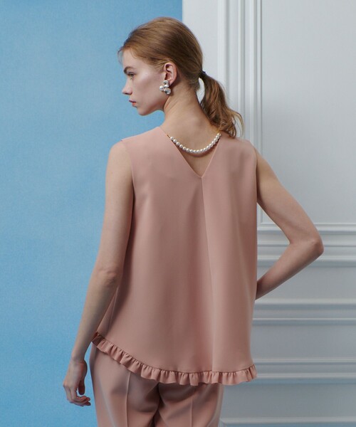 LOULOU WILLOUGHBY（ルルウィルビー）の「【LOULOU WILLOUGHBY】パールネックレス付きフリルブラウス（シャツ/ブラウス・レディース・ブラック/オフホワイト/ピンク・2）」の15枚目の写真