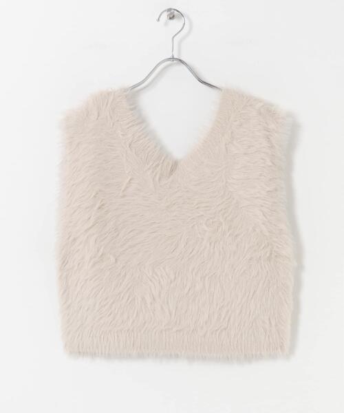 ITEMS URBANRESEARCH（アイテムズ アーバンリサーチ）の「シャギーショートニットベスト（ベスト・レディース・グレー系その他/ネイビー/グレー・FREE）」の8枚目の写真