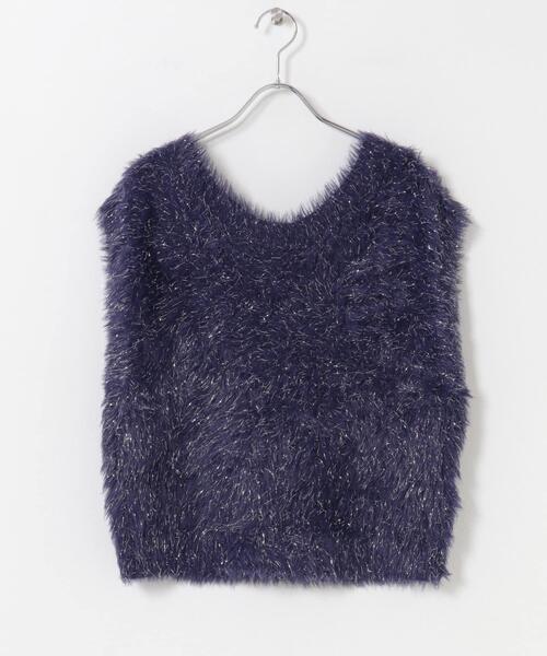 ITEMS URBANRESEARCH（アイテムズ アーバンリサーチ）の「シャギーショートニットベスト（ベスト・レディース・グレー系その他/ネイビー/グレー・FREE）」の18枚目の写真