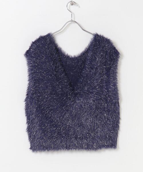 ITEMS URBANRESEARCH（アイテムズ アーバンリサーチ）の「シャギーショートニットベスト（ベスト・レディース・グレー系その他/ネイビー/グレー・FREE）」の19枚目の写真