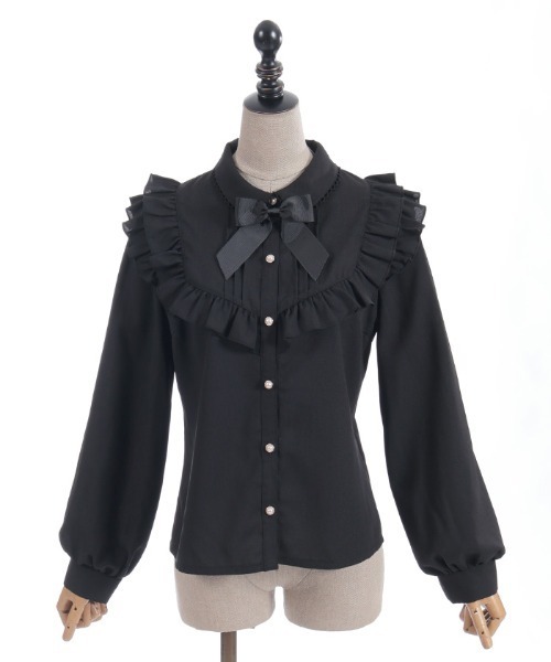 axes femme POETIQUE(アクシーズファムポエティック)の「ブローチ付きヨークフリルブラウス(シャツ/ブラウス・レディース・ブラック/ピンク/ホワイト・MEDIUM)」の14枚目の写真
