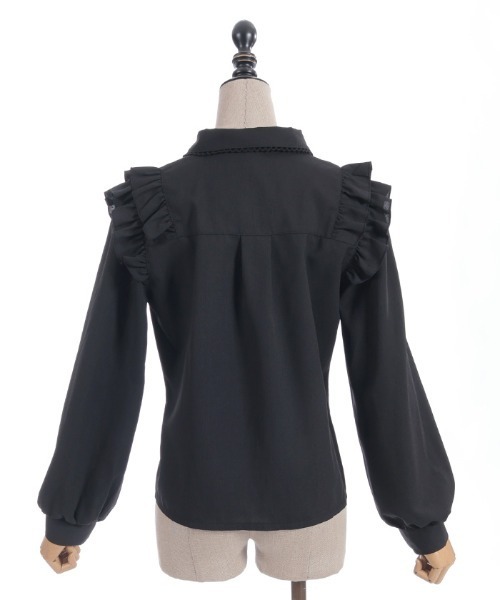 axes femme POETIQUE(アクシーズファムポエティック)の「ブローチ付きヨークフリルブラウス(シャツ/ブラウス・レディース・ブラック/ピンク/ホワイト・MEDIUM)」の16枚目の写真