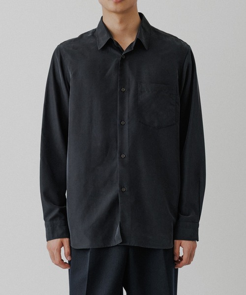 ADAM ET ROPE'（アダムエロペ）の「リラックス ドレープ レーヨン レギュラーカラーシャツ  / ロングシーズン着用可能（シャツ/ブラウス・メンズ・ブラック/ライトグレー/キナリ/ピンク系その他2・M/L）」の19枚目の写真