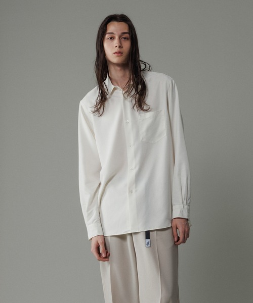 ADAM ET ROPE'（アダムエロペ）の「リラックス ドレープ レーヨン レギュラーカラーシャツ  / ロングシーズン着用可能（シャツ/ブラウス・メンズ・ブラック/ライトグレー/キナリ/ピンク系その他2・M/L）」の15枚目の写真