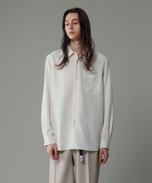 ADAM ET ROPE'（アダムエロペ）の「リラックス ドレープ レーヨン レギュラーカラーシャツ  / ロングシーズン着用可能（シャツ/ブラウス・メンズ・ブラック/ライトグレー/キナリ/ピンク系その他2・M/L）」の16枚目の写真