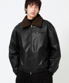 セール】FAUX LEATHER OVER ジャケット（ブルゾン）｜MOUSSY（マウジー