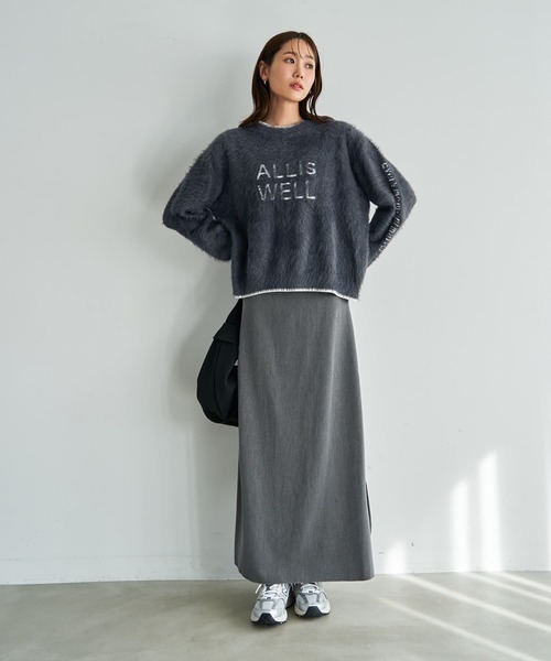 STYLE DELI（スタイルデリ）の「ナローAラインロングスカート（スカート・レディース・グレー/ブラック・01/02）」の13枚目の写真