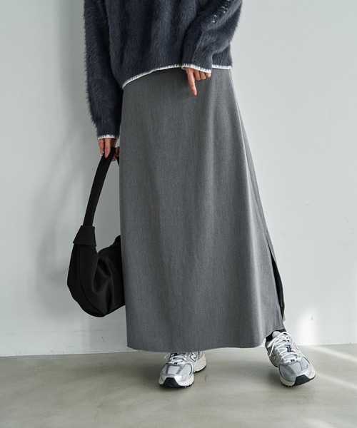STYLE DELI（スタイルデリ）の「ナローAラインロングスカート（スカート・レディース・グレー/ブラック・01/02）」の12枚目の写真