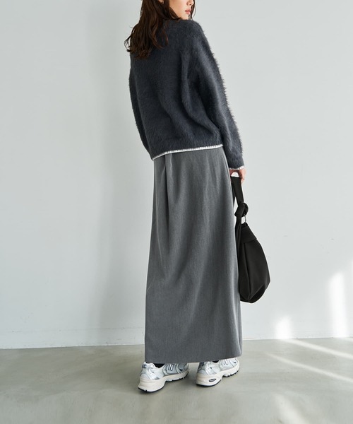 STYLE DELI（スタイルデリ）の「ナローAラインロングスカート（スカート・レディース・グレー/ブラック・01/02）」の10枚目の写真