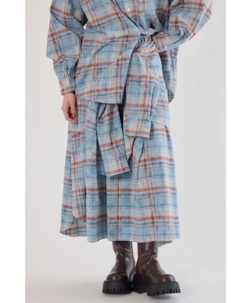 RODEO CROWNS WIDE BOWL(ロデオクラウンズワイドボウル)の「ヴィンテージチェックシャツスカート(スカート・レディース・ブラック系その他/マルチ/ブルー系その他・FREE)」の2枚目の写真