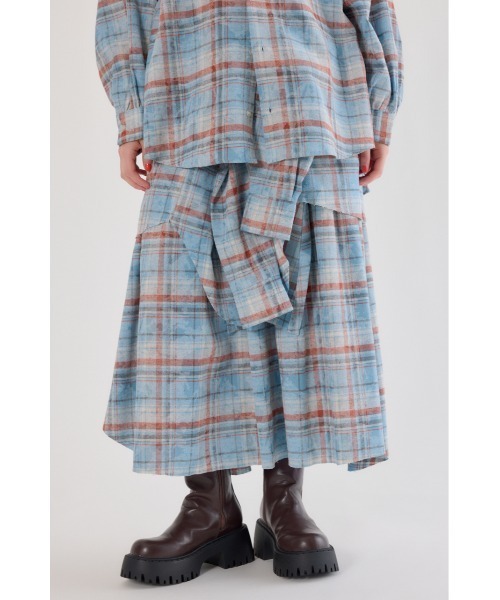 RODEO CROWNS WIDE BOWL(ロデオクラウンズワイドボウル)の「ヴィンテージチェックシャツスカート(スカート・レディース・ブラック系その他/マルチ/ブルー系その他・FREE)」の4枚目の写真