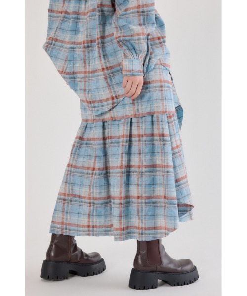 RODEO CROWNS WIDE BOWL(ロデオクラウンズワイドボウル)の「ヴィンテージチェックシャツスカート(スカート・レディース・ブラック系その他/マルチ/ブルー系その他・FREE)」の6枚目の写真