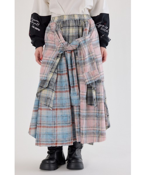RODEO CROWNS WIDE BOWL(ロデオクラウンズワイドボウル)の「ヴィンテージチェックシャツスカート(スカート・レディース・ブラック系その他/マルチ/ブルー系その他・FREE)」の10枚目の写真