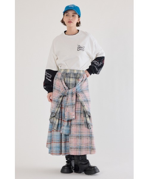 RODEO CROWNS WIDE BOWL(ロデオクラウンズワイドボウル)の「ヴィンテージチェックシャツスカート(スカート・レディース・ブラック系その他/マルチ/ブルー系その他・FREE)」の13枚目の写真