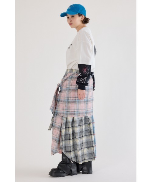 RODEO CROWNS WIDE BOWL(ロデオクラウンズワイドボウル)の「ヴィンテージチェックシャツスカート(スカート・レディース・ブラック系その他/マルチ/ブルー系その他・FREE)」の14枚目の写真