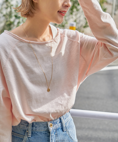 Spick & Span(スピックアンドスパン)の「《WEB限定 / 追加》コットンスラブクルーネックプルオーバー(Tシャツ/カットソー・レディース・ピンク系その他/ベージュ・FREE)」の1枚目の写真