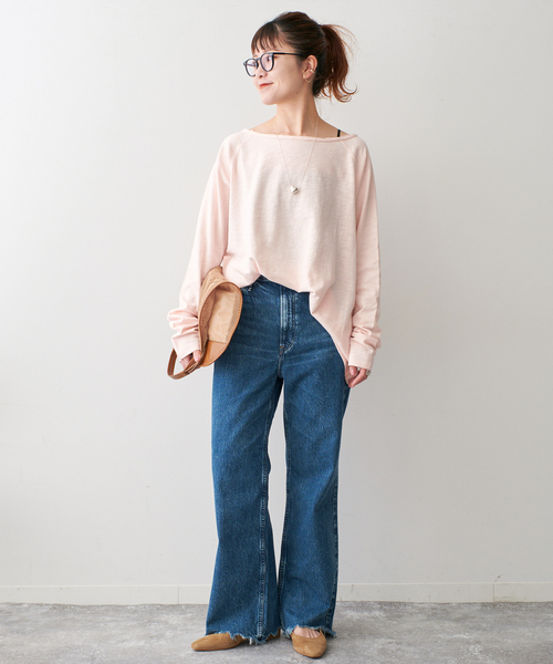 Spick & Span(スピックアンドスパン)の「《WEB限定 / 追加》コットンスラブクルーネックプルオーバー(Tシャツ/カットソー・レディース・ピンク系その他/ベージュ・FREE)」の5枚目の写真
