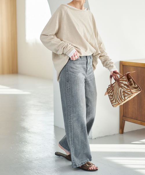 Spick & Span(スピックアンドスパン)の「《WEB限定 / 追加》コットンスラブクルーネックプルオーバー(Tシャツ/カットソー・レディース・ピンク系その他/ベージュ・FREE)」の10枚目の写真