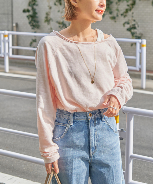 Spick & Span(スピックアンドスパン)の「《WEB限定 / 追加》コットンスラブクルーネックプルオーバー(Tシャツ/カットソー・レディース・ピンク系その他/ベージュ・FREE)」の13枚目の写真