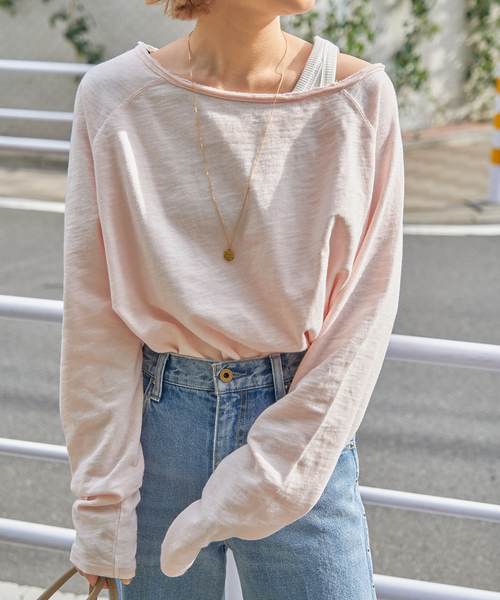 Spick & Span(スピックアンドスパン)の「《WEB限定 / 追加》コットンスラブクルーネックプルオーバー(Tシャツ/カットソー・レディース・ピンク系その他/ベージュ・FREE)」の14枚目の写真