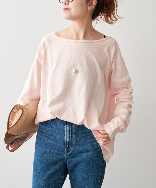 Spick & Span(スピックアンドスパン)の「《WEB限定 / 追加》コットンスラブクルーネックプルオーバー(Tシャツ/カットソー・レディース・ピンク系その他/ベージュ・FREE)」の21枚目の写真