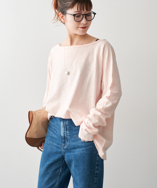 Spick & Span(スピックアンドスパン)の「《WEB限定 / 追加》コットンスラブクルーネックプルオーバー(Tシャツ/カットソー・レディース・ピンク系その他/ベージュ・FREE)」の22枚目の写真