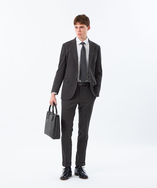 MACKINTOSH PHILOSOPHY(マッキントッシュ フィロソフィー)の「トロッター エクストラソリッドトラウザーズ【ドレスエクステンション】 ウール調ドビー(スラックス・メンズ・ネイビー/チャコールグレー・40/42/38)」の3枚目の写真