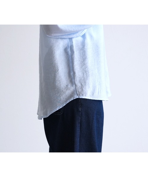 reca（レカ）の「シアーポプリンボリュームスリーブシャツ（シャツ/ブラウス・レディース・アイボリー/ブラック/オリーブ/サックスブルー/ブラウン/ミント・M）」の20枚目の写真