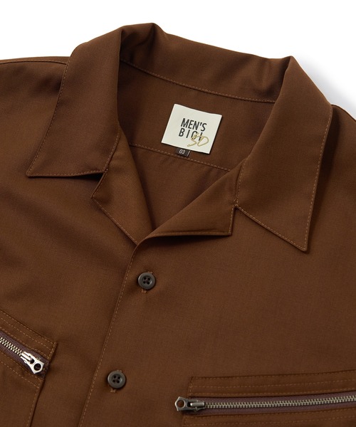 MEN'S BIGI（メンズビギ）の「ウールツイル オープンカラーワークシャツ（シャツ/ブラウス・メンズ・ブラウン/グレー/ブラック・01/02/03）」の14枚目の写真