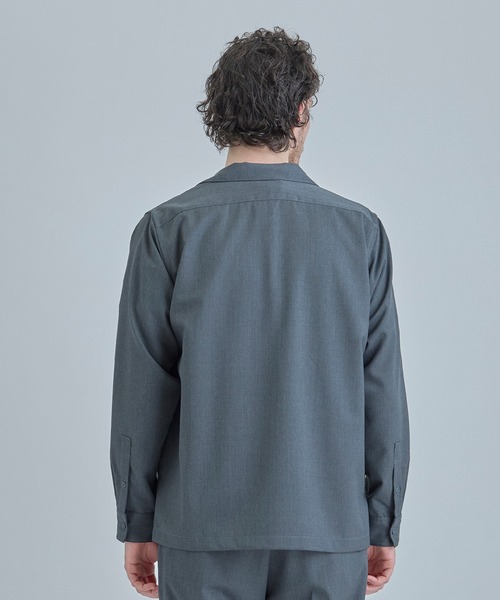 MEN'S BIGI（メンズビギ）の「ウールツイル オープンカラーワークシャツ（シャツ/ブラウス・メンズ・ブラウン/グレー/ブラック・01/02/03）」の6枚目の写真