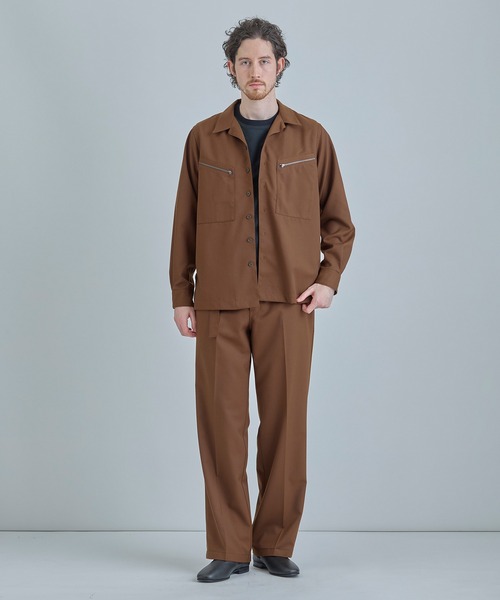 MEN'S BIGI（メンズビギ）の「ウールツイル オープンカラーワークシャツ（シャツ/ブラウス・メンズ・ブラウン/グレー/ブラック・01/02/03）」の12枚目の写真