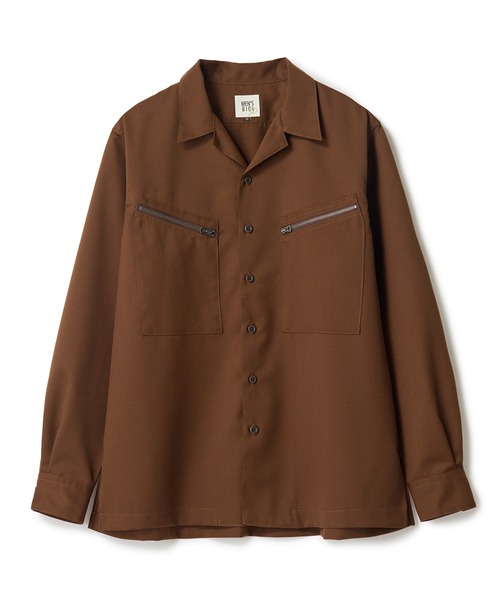 MEN'S BIGI(メンズビギ)の「ウールツイル オープンカラーワークシャツ(シャツ/ブラウス・メンズ・ブラック/グレー/ブラウン・01/03/02)」の9枚目の写真