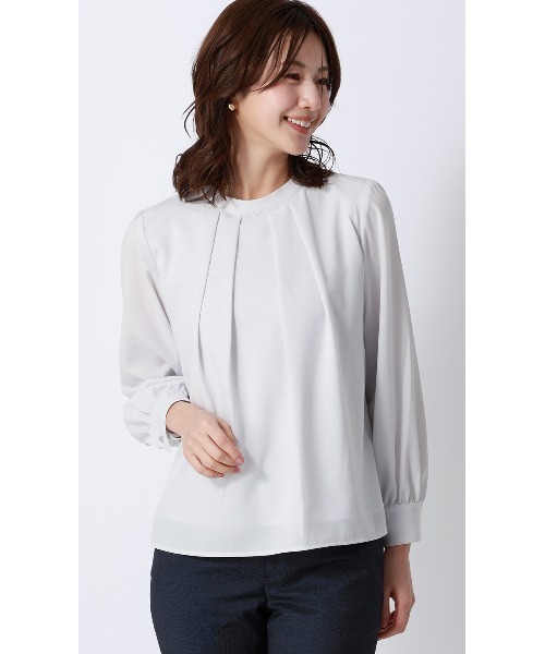 AOYAMA(アオヤマ)の「4WAYボウタイブラウス|通勤&オフィス&入卒&セレモニー&オケージョン|(シャツ/ブラウス・レディース・ブラウン系/ライトベージュ/ネイビー/ライトグレー/ホワイト・S/LL/L/M)」の13枚目の写真