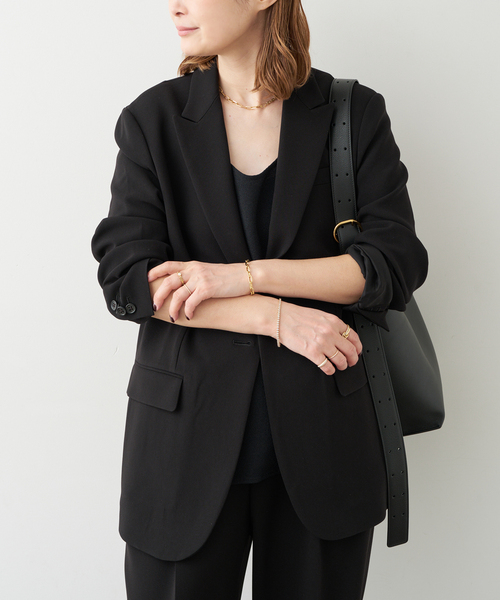 Deuxieme Classe(ドゥーズィエムクラス)の「トリアセジョーゼット ジャケット(テーラードジャケット・レディース・ブラック・36/38)」の22枚目の写真