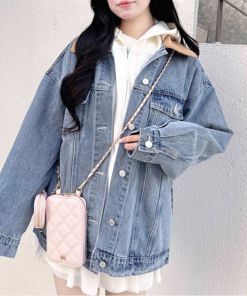 INGNI（イング）の「襟異素材取り外しビッグGジャン（デニムジャケット・レディース・ブルー系その他3/ブルー系その他・M）」の13枚目の写真