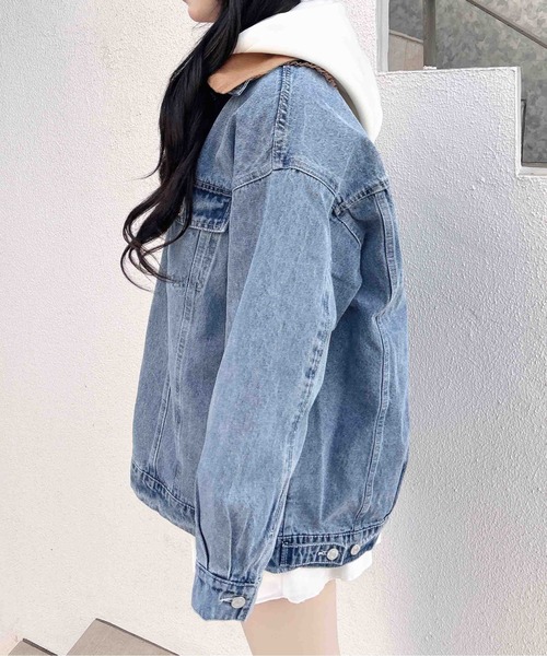 INGNI（イング）の「襟異素材取り外しビッグGジャン（デニムジャケット・レディース・ブルー系その他3/ブルー系その他・M）」の14枚目の写真