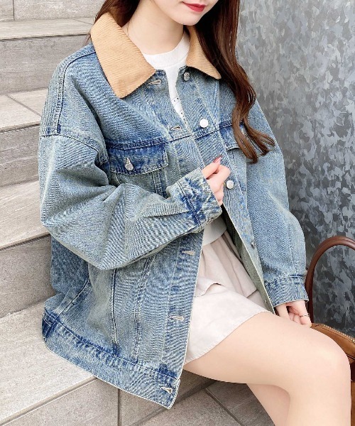 INGNI（イング）の「襟異素材取り外しビッグGジャン（デニムジャケット・レディース・ブルー系その他3/ブルー系その他・M）」の19枚目の写真