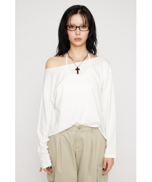 LAGUA GEM(ラグアジェム)の「BACK PRINT LOOSEY トップス(Tシャツ/カットソー・レディース・ブラック/杢グレー/ホワイト・FREE)」の8枚目の写真