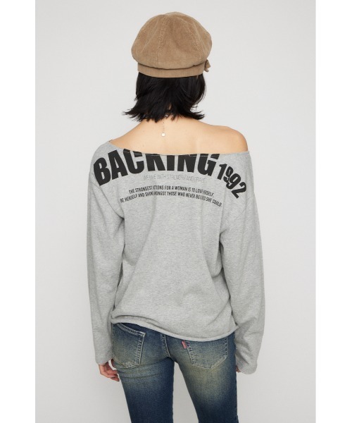 LAGUA GEM(ラグアジェム)の「BACK PRINT LOOSEY トップス(Tシャツ/カットソー・レディース・ブラック/杢グレー/ホワイト・FREE)」の16枚目の写真