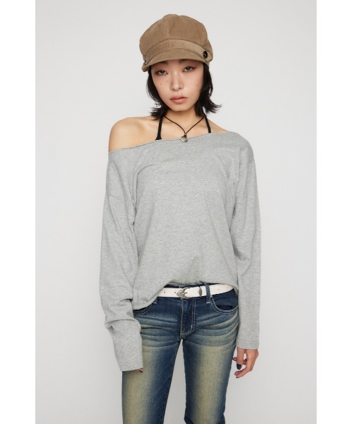 LAGUA GEM(ラグアジェム)の「BACK PRINT LOOSEY トップス(Tシャツ/カットソー・レディース・ブラック/杢グレー/ホワイト・FREE)」の17枚目の写真