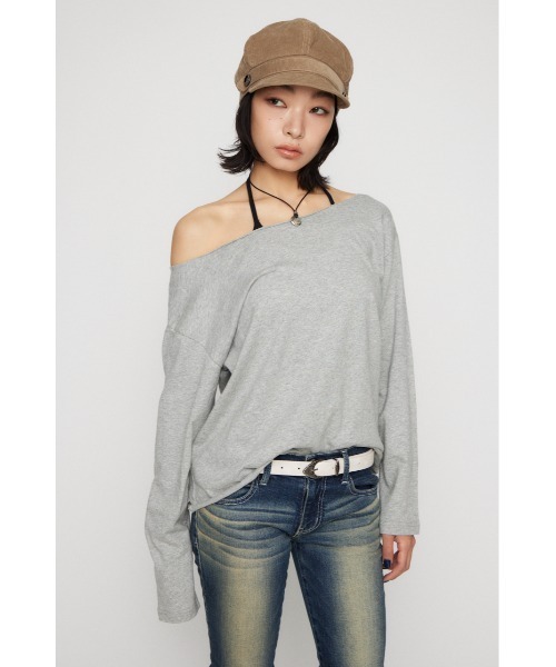 LAGUA GEM(ラグアジェム)の「BACK PRINT LOOSEY トップス(Tシャツ/カットソー・レディース・ブラック/杢グレー/ホワイト・FREE)」の18枚目の写真