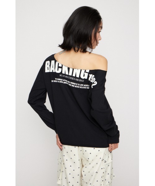 LAGUA GEM(ラグアジェム)の「BACK PRINT LOOSEY トップス(Tシャツ/カットソー・レディース・ブラック/杢グレー/ホワイト・FREE)」の10枚目の写真