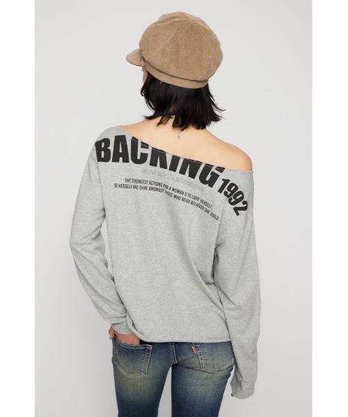 LAGUA GEM(ラグアジェム)の「BACK PRINT LOOSEY トップス(Tシャツ/カットソー・レディース・ブラック/杢グレー/ホワイト・FREE)」の15枚目の写真